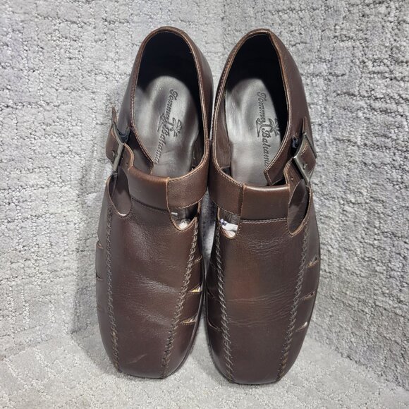 Vintage Tommy Bahama San Tommaso Men's Size 12M Brown Leather Fisherman Sandals - Picture 6 of 10